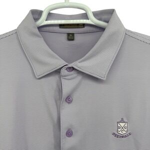 Peter Millar Summer Comfort XL Mens Purple Stripe Polo Deepdale Golf Club